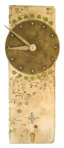 Brown Artifact Clock - Long Rectangle